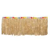 9FT Natural Raffia Table Skirt, Tropical Table Skirts for Hawaiian Decoration