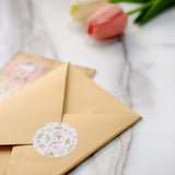 500PCS|1.5inch Round Baby Shower Stickers Roll, Envelope Seals DIY Floral Stickers-Love & Oh Baby