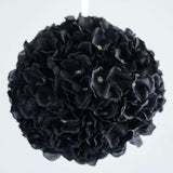 4 Pack | 7inch Black Artificial Silk Hydrangea Kissing Flower Balls