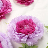 6 Multi Size Pack | Carnation Lavender Lilac Dual Tone 3D Wall Flowers Giant Tissue Paper Flowers