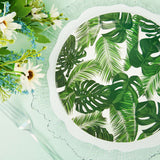 25 Pack | Tropical Palm Leaf Mix 9inch Dinner Paper Plates, Disposable Plates - 300 GSM