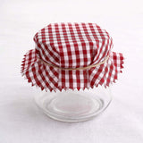 6inch Red / White Gingham Mason Jar Cloth Lid Covers, Checkered Jam Jar Covers with Jute String