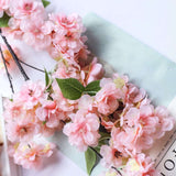 4 Bushes | 40inch Tall Pink Artificial Silk Cherry Blossom Flowers, Branches