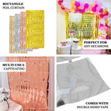 Shiny Gold Metallic Foil Rectangle Curtain Party Backdrop Door Window Curtain