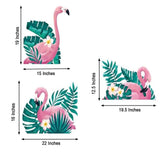 Green Tropical Palm Leaves & Flamingo Wall Decals, Peel Removable Stickers