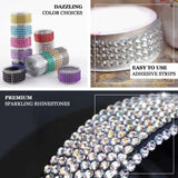 3ft Champagne Stick-On Rhinestone Tape, DIY Self Adhesive Diamond Gemstone Stickers