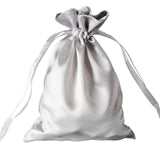 12 Pack | 5x7inch Silver Satin Drawstring Wedding Party Favor Gift Bags