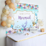 5ftx7ft "Our Little Mermaid" Print Vinyl Photography Booth Backdrop