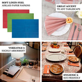 20 Pack White Soft Linen-Feel Airlaid Paper Dinner Napkins, Highly Absorbent Disposable