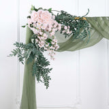 18ft Dusty Sage Green Sheer Organza Wedding Arch Drapery Fabric