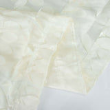 54" Ivory 3D Leaf Petal Taffeta Fabric Square Table Overlay