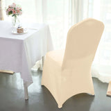 Beige Spandex Stretch Fitted Banquet Slip On Chair Cover - 160 GSM