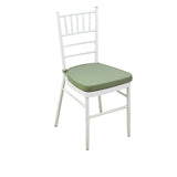 2inch Thick Dusty Sage Green Chiavari Chair Pad, Memory Foam Seat Cushion With Ties