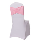 5 Pack Pink Wide Ruffled Fitted Spandex Chair Sash Band