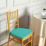 2inch Thick Turquoise Chiavari Chair Pad, Memory Foam Seat Cushion With Ties and Removable Cover