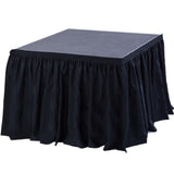 Portable Stage Skirt Black Polyester Platform Skirting Cloth for Events, Performances Wedding Stage