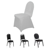 Silver Spandex Stretch Fitted Banquet Slip On Chair Cover 160 GSM