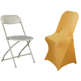 Gold Spandex Stretch Fitted Folding Slip On Chair Cover - 160 GSM