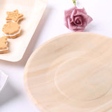 25 Pack | 9inches Eco Friendly Natural Birchwood Wooden Round Dinner Plates