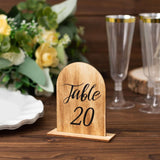 20 Pack Natural Rustic Wooden Arch 1-20 Table Numbers With Holder Base - 4.5inch Tall