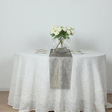 5 Pack Black Mesh Organza Table Runners with Gold Foil Water Wave Pattern