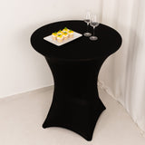 Black Highboy Spandex Cocktail Table Cover, Fitted Stretch Tablecloth