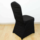 Black Rouge Stretch Spandex Fitted Banquet Slip On Chair Cover