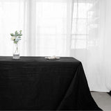 90x156Inch Black Accordion Crinkle Taffeta Rectangular Tablecloth