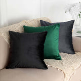 2 Pack | 18inch Black Soft Velvet Square Throw Pillow Cover