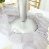 28Inch Tall Brushed Silver Metal Trumpet Flower Vase Wedding Centerpiece