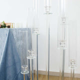 47inch Clear Crystal 7-Arm Cluster Taper Candle Candelabra Table Centerpiece