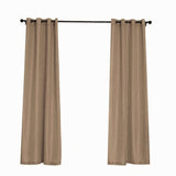 2 Pack | Handmade Taupe Faux Linen Curtains 52x84inch Curtain Panels With Chrome Grommets