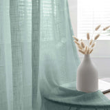 2 Pack | Handmade Dusty Blue Faux Linen Curtains 52x84inch Curtain Panels With Chrome Grommets