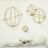 12inch Gold Wrought Iron Open Frame Centerpiece Ball, Candle Holder Floral Display Hanging Sphere