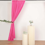 2 Pack Fuchsia Polyester Event Curtain Drapes, 10ftx8ft Backdrop Event Panels With Rod Pockets