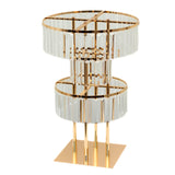 Elegant gold and crystal table lamp with a modern design. #whtbkgd