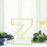 8" Tall | Gold Wedding Centerpiece | Freestanding 3D Decorative Wire Letter | Z