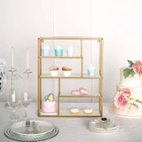 22inch Gold Metal 4-Tier Dessert Cupcake Stand, Wall Hanging Shelf Display Rack