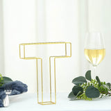 8" Tall | Gold Wedding Centerpiece | Freestanding 3D Decorative Wire Letter | T