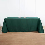 90x132 Hunter Emerald Green Polyester Rectangular Tablecloth