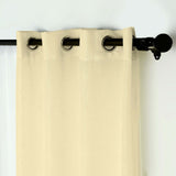 2 Pack | Handmade Ivory Faux Linen Curtains 52inch x 108inch Curtain Panels With Chrome Grommets