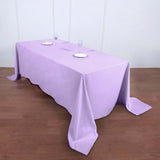 90inch x 132inch Lavender Lilac Polyester Rectangular Tablecloth