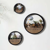 Set of 3 Black Half Moon Wall Planters Round Metal Wall Hanging Planter Modern Indoor Terrarium