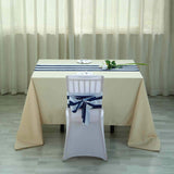 12" x 108" | Navy & White | Stripe Satin Table Runners