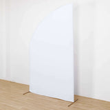 8ft White Spandex Fitted Wedding Arch Cover For Half Moon Top Chiara Backdrop Stand