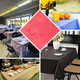 Colorful table setups with drinks, food, and decor for a festive celebration.