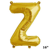 16" Shiny Metallic Gold Mylar Foil Alphabet Letter & Number Balloons