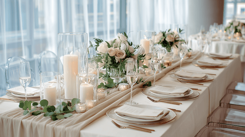Coordinate Centerpiece With Table Linens and Runners