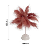 15inch LED Cinnamon Rose Feather Table Lamp Wedding Centerpiece