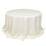 132inch Ivory Cotton Blend Round Tablecloth Seamless for 6 Foot Table